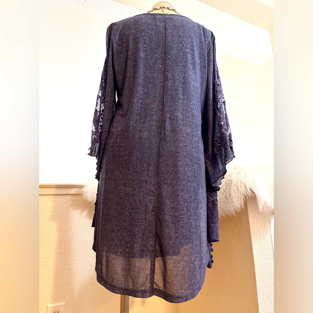 NWT L Blue Pretty Angel Lace Comfortable Versatile Tunic HTF RARE - Picture 5 of 9